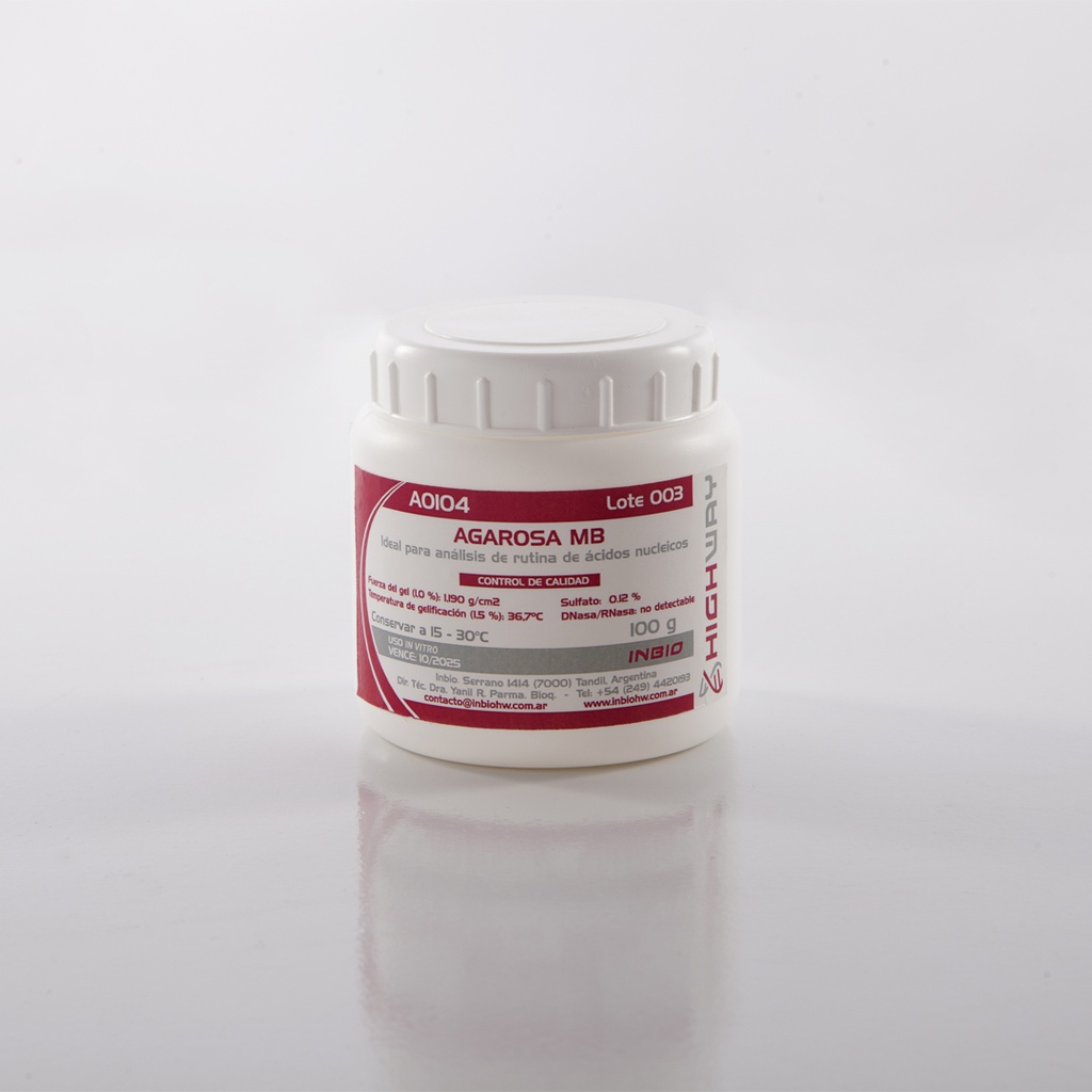 Agarosa MB, alta pureza, 100 g Highway