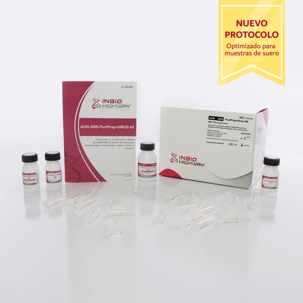 ADN/ARN Puriprep VIRUS kit, 250 extracciones Highway RUO